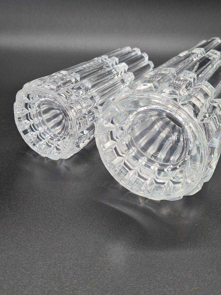 photo for sale Montparnasse Crystal Vases From Cristal Darques Durand, France, 1970s 1980s, Set Of 2