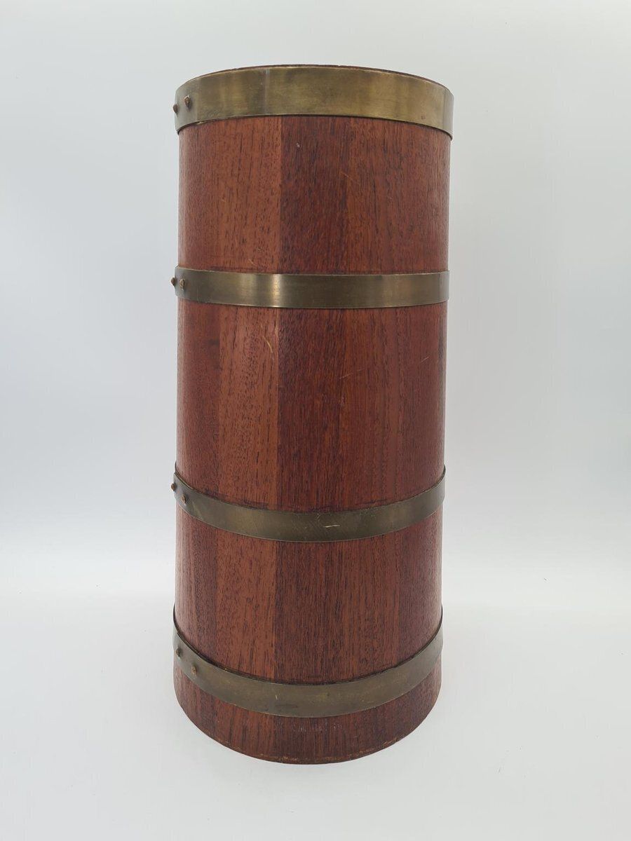 Campanian Wooden Umbrella Stand With Brass Fittings, 1960s photo furniture