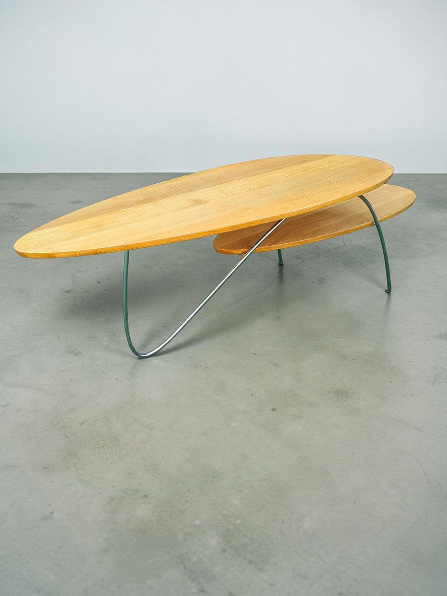 Modern Coffee Table In Wood And Steel, 1980s photo 535.0