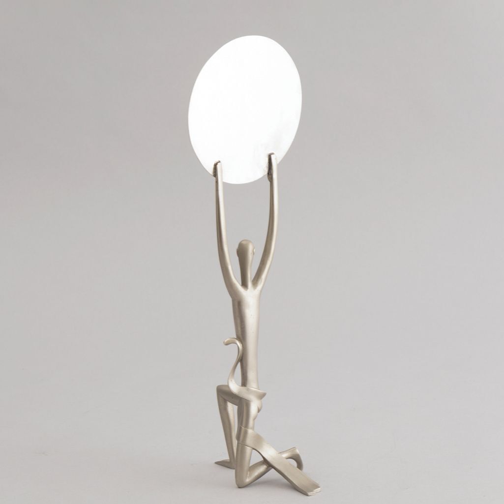 Nickel Plated Brass Table Mirror By Whw Hagenauer, Vienna, Austria (Not Stamped) photo Home Decor
