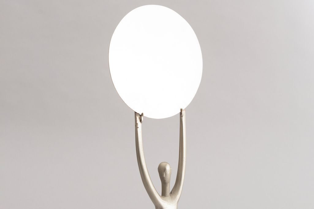 Nickel Plated Brass Table Mirror By Whw Hagenauer, Vienna, Austria (Not Stamped) photo vinterior