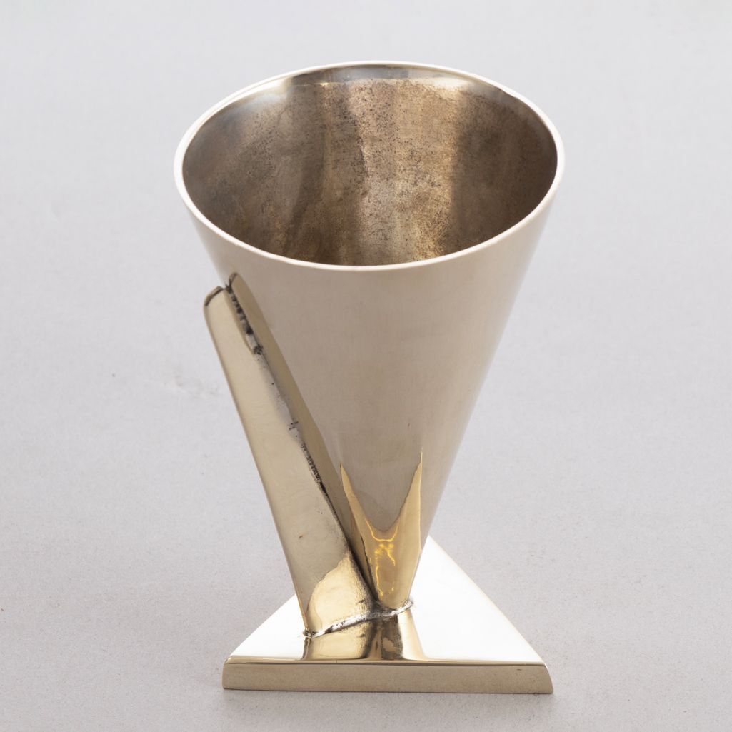 Art Deco Modernist Plated Brass Cocktail Cup In The Manner Of Maison Desny, France C.1930 photo furniture