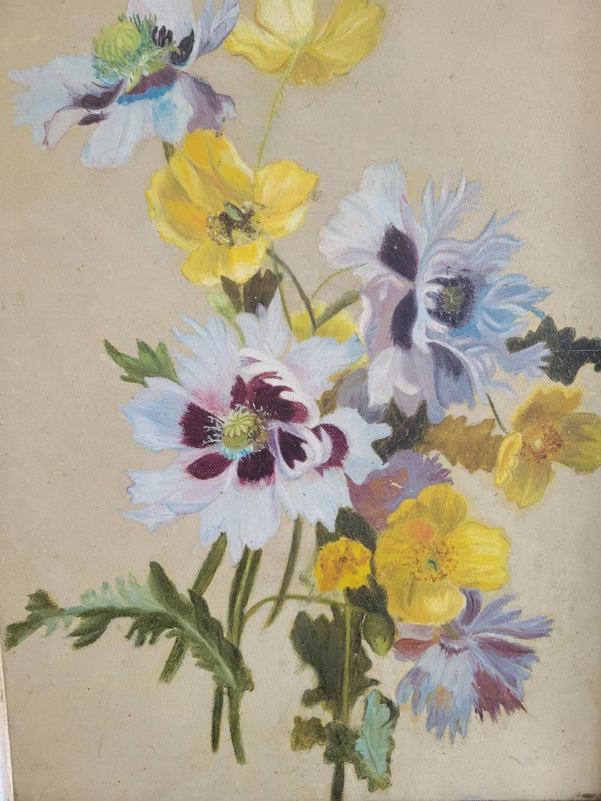 Wild Anemones  Original French Floral Oil Painting photo vinterior