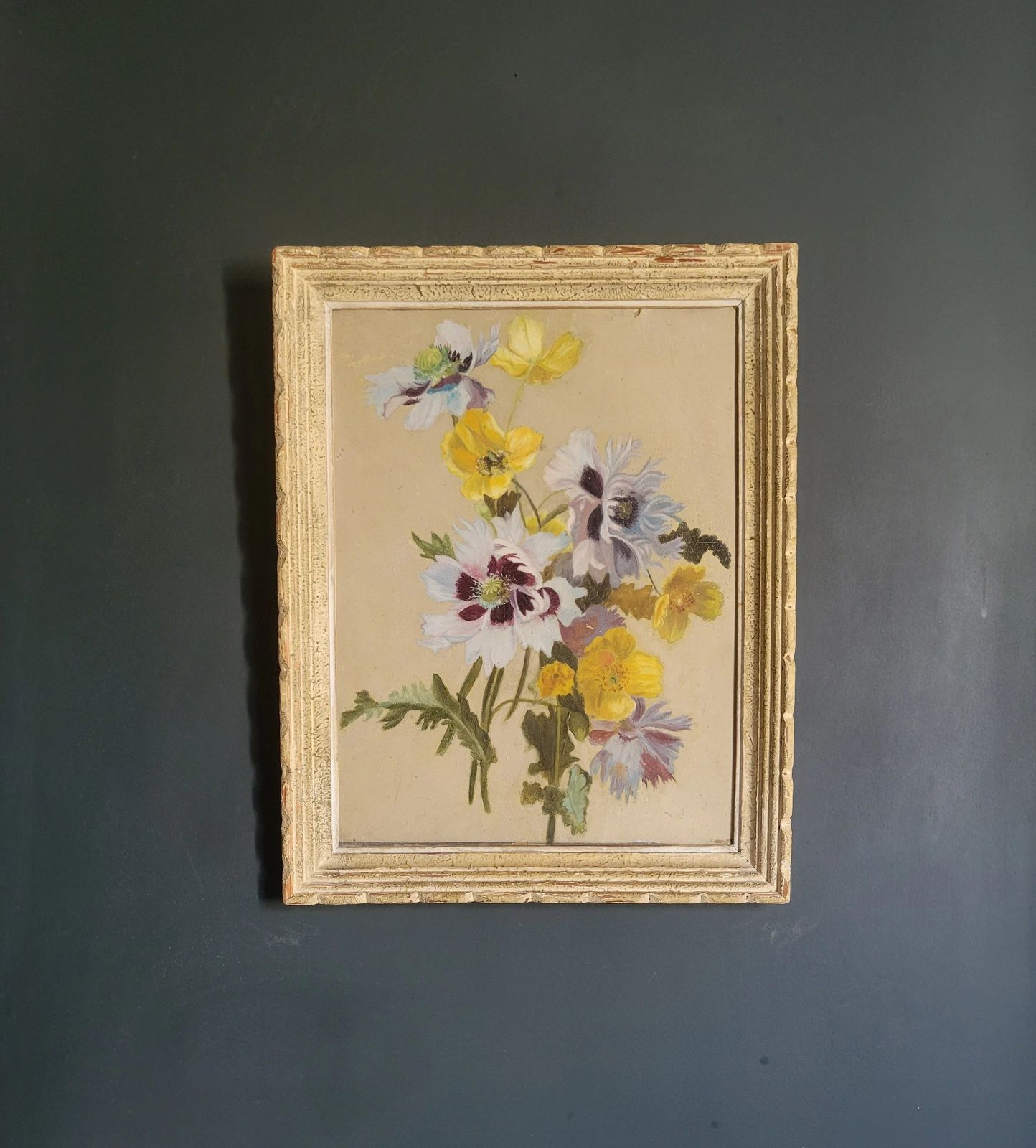 photo buy Wild Anemones  Original French Floral Oil Painting
