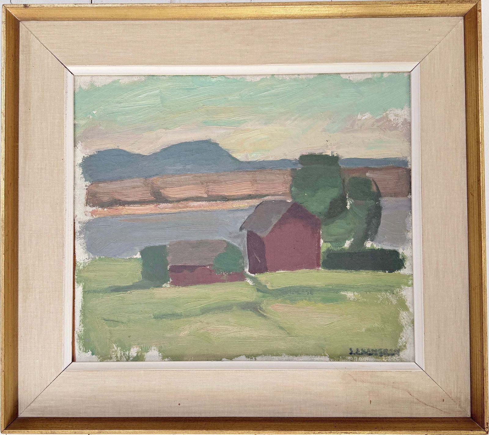 Pastorale Rust – Vintage Mid Century Zweeds Olieschilderij Van Sture Ekengren