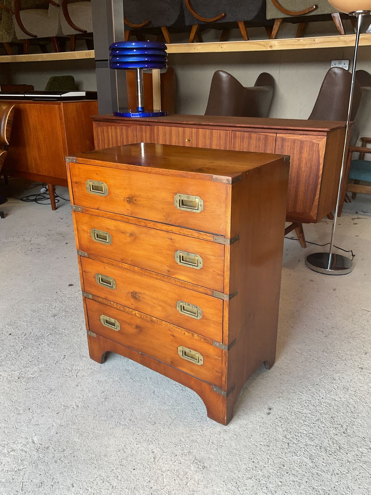 Antique Regency Military Campaign Chest Of Drawers With Brass photo 845.0