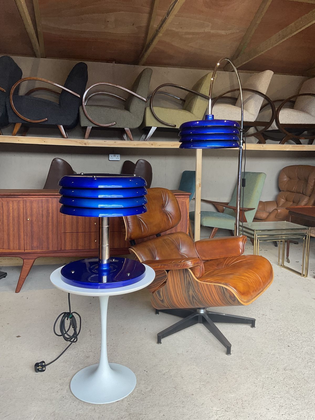 Bauhaus Mid Century Floor Lamp & Desk Lamp By Tamás Borsfay 1970s photo furniture