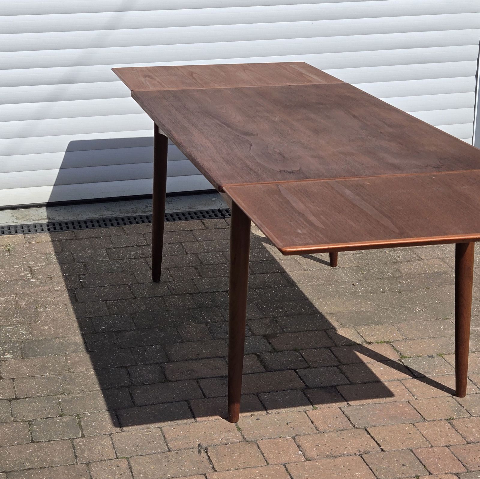 photo for sale Mid Century Modern Solid Teak Gudme Mobilfabrik Dining Table And 4x Danish Papercord Chairs Fully Refurbished