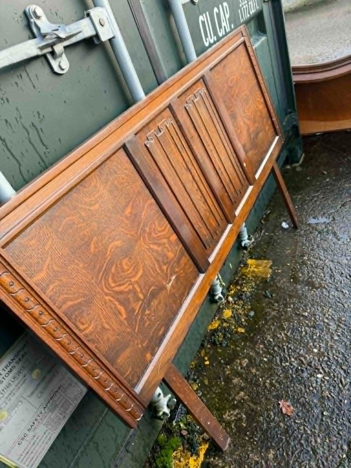 Lovely Vintage Divan Double Bed Headboard Custom Painted photo furniture