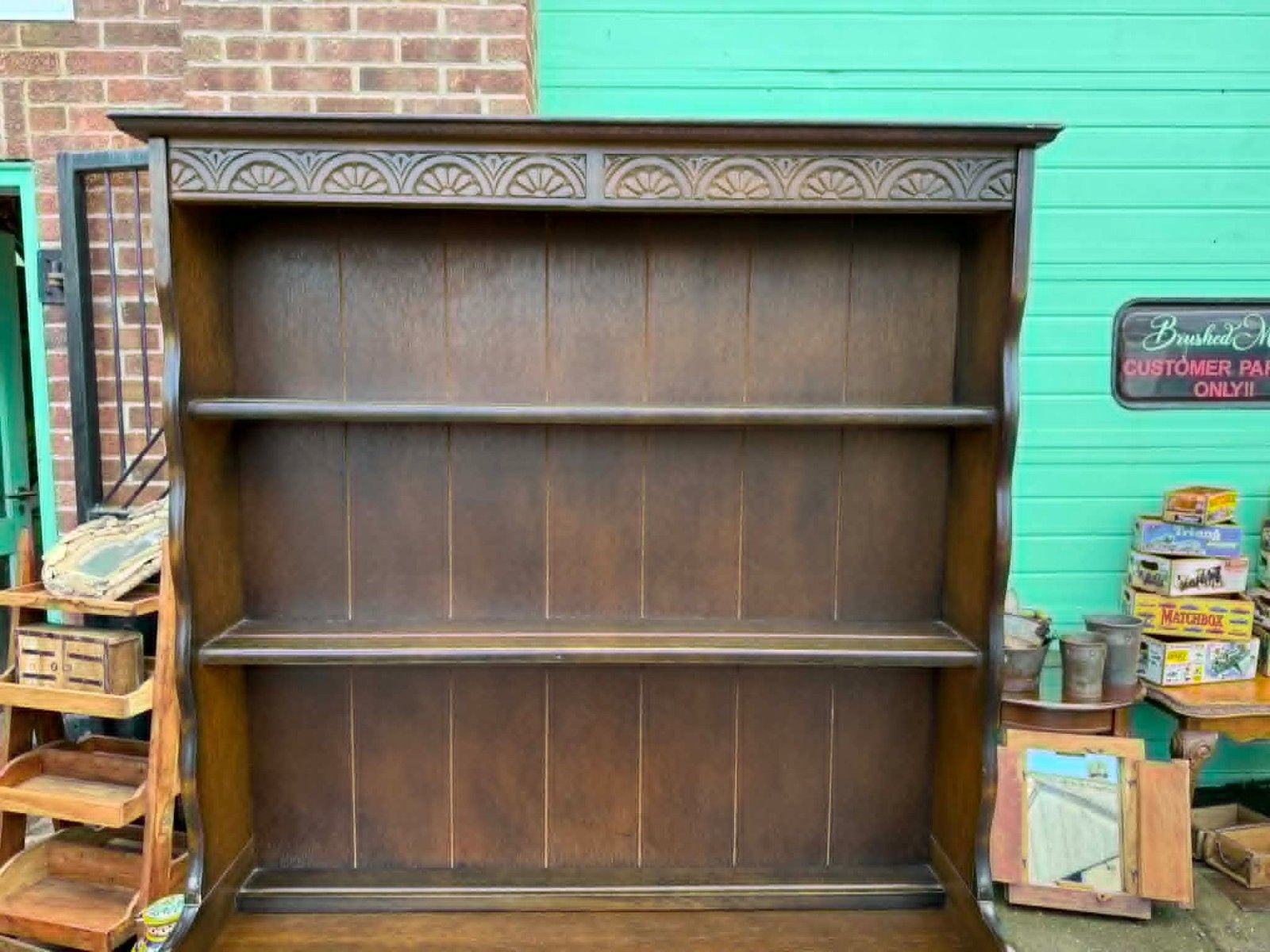 Vintage Welsh Dresser Priory Style With Plate Racks Ready To Upcycle photo Furniture