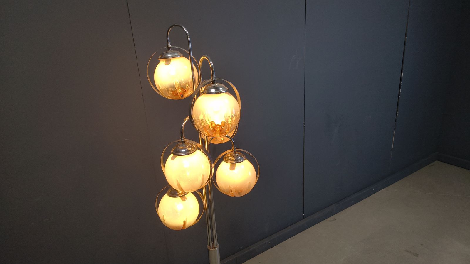 Vintage Murano Glass Floor Lamp By Mazzega, 1970s photo for sale