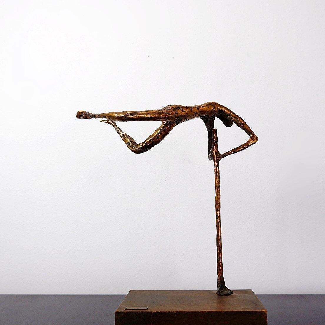 photo for sale Acrobatic Man Bronze Sculpture By Pieter Florizoone (1937 2015)   Belgium