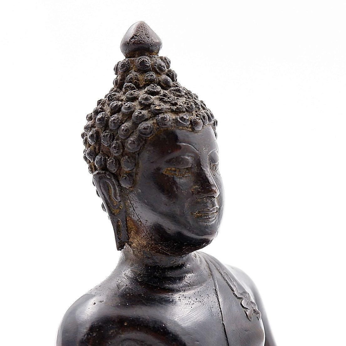 Buddha Calling The Earth To Witness Bronze Statuette, 20th Century photo for sale