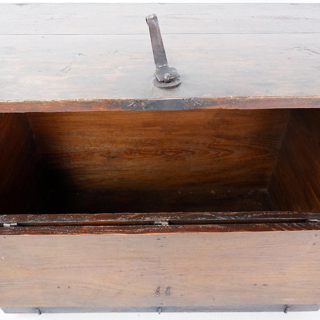 Asian Wooden Chest With Decorative Fittings   18thc photo 1882.0