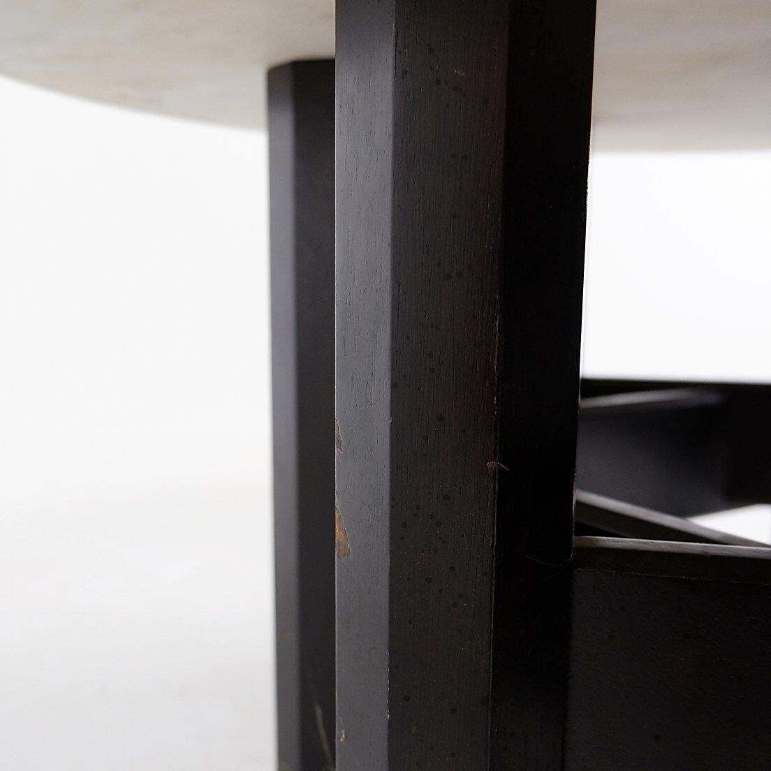 6174.0 Jan Vlug Large Coffee Table With Round Marble Top ø85,5cm   1970s  Belgium photo