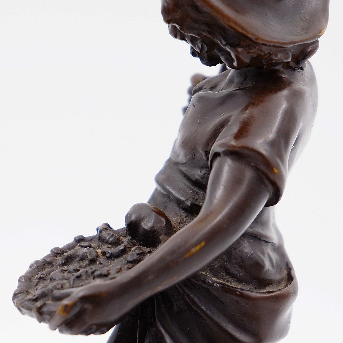 Bronze Boy With Butterfly By Auguste Moreau, France, Late 19th Century photo 1010.0
