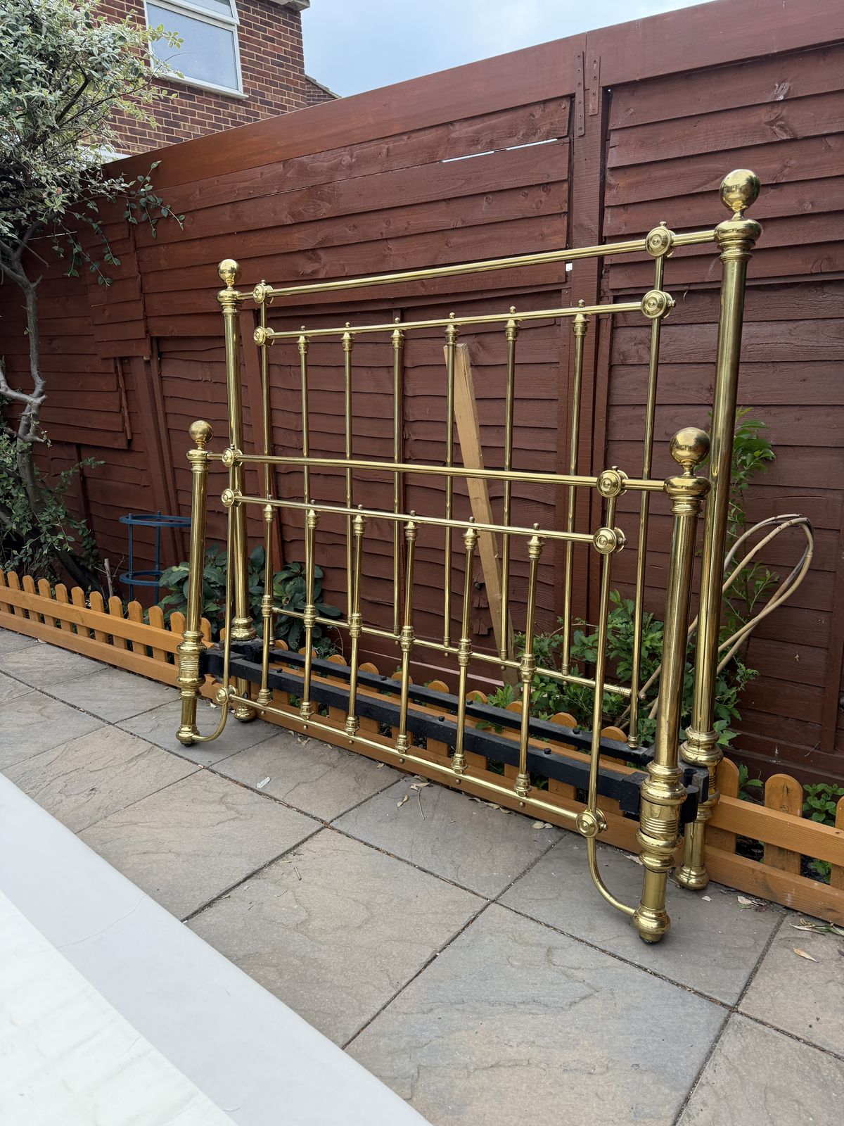 Stunning Victorian All Brass & Cast Iron Double Bed Frame & Base (Spare Of Repair) photo vintage
