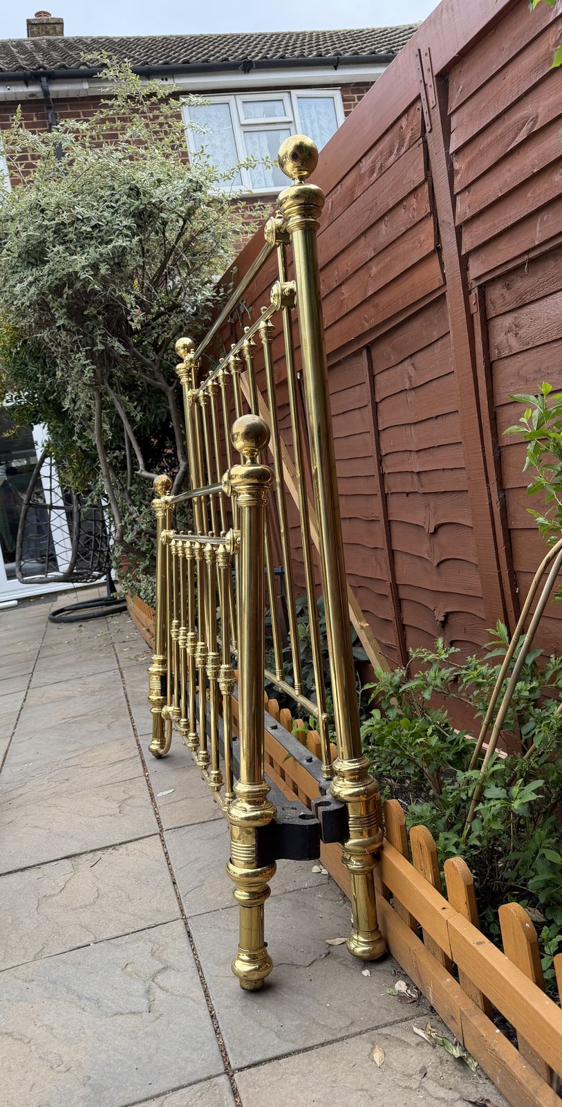 photo for sale Stunning Victorian All Brass & Cast Iron Double Bed Frame & Base (Spare Of Repair)