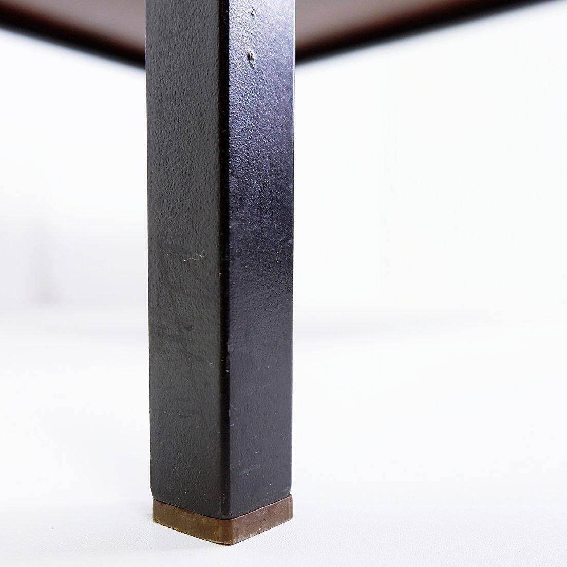 Mid Century Modern Square Coffee Table, Wood & Metal, 1970s photo 837.0