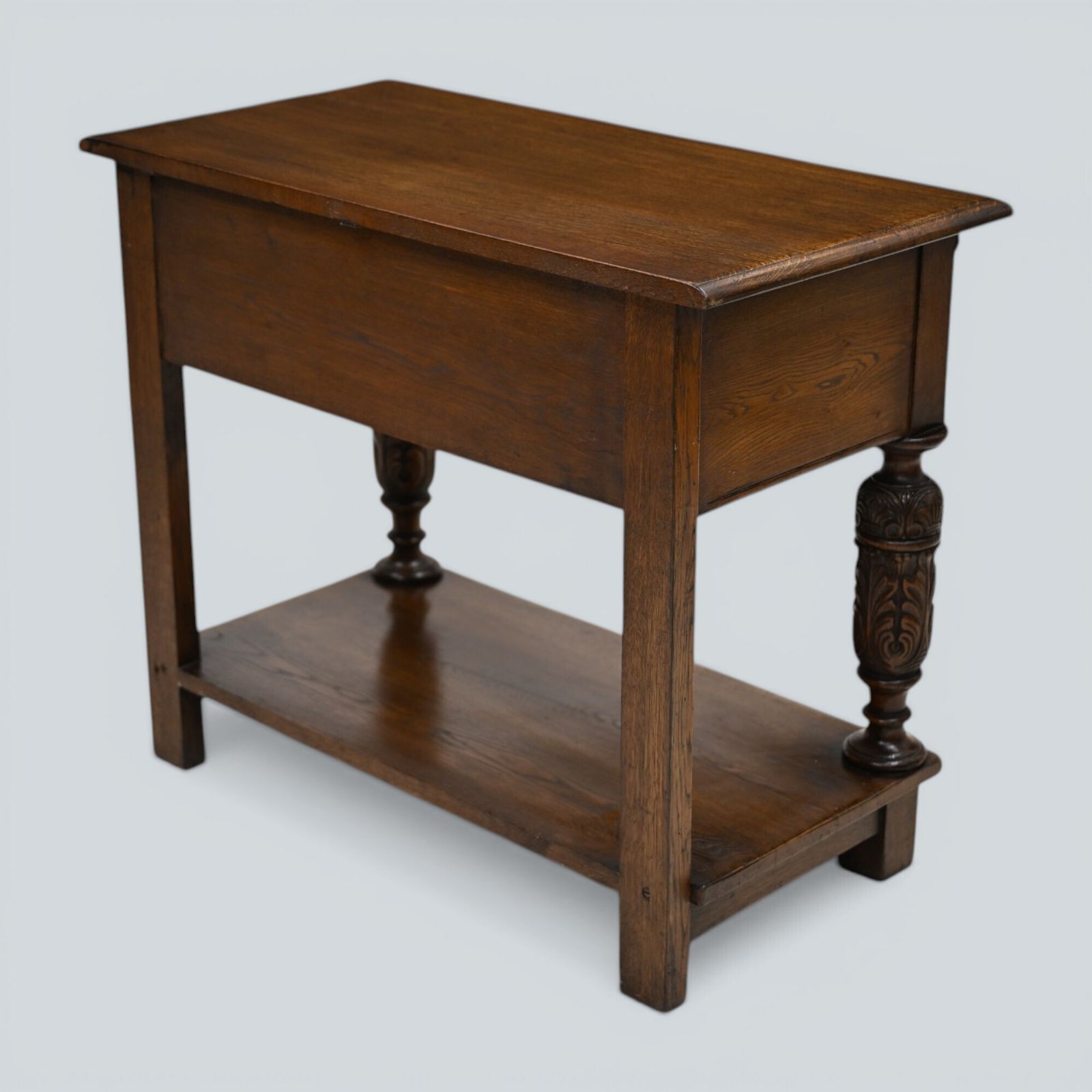 Oak Hall Table 2 Drawers Lower Tier Carved Front Legs Free Uk Delivery photo buy