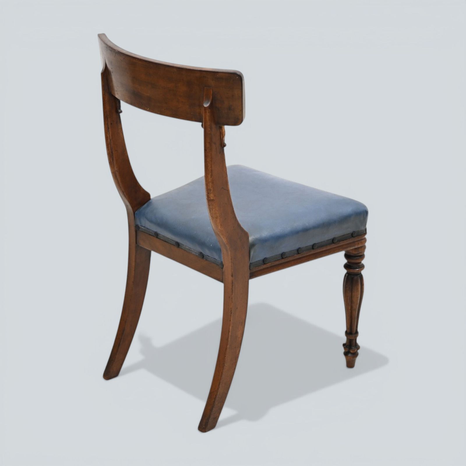 Early Victorian Dining Chairs Mahogany Faux Leather Upholstery Free Uk Delivery photo vintage
