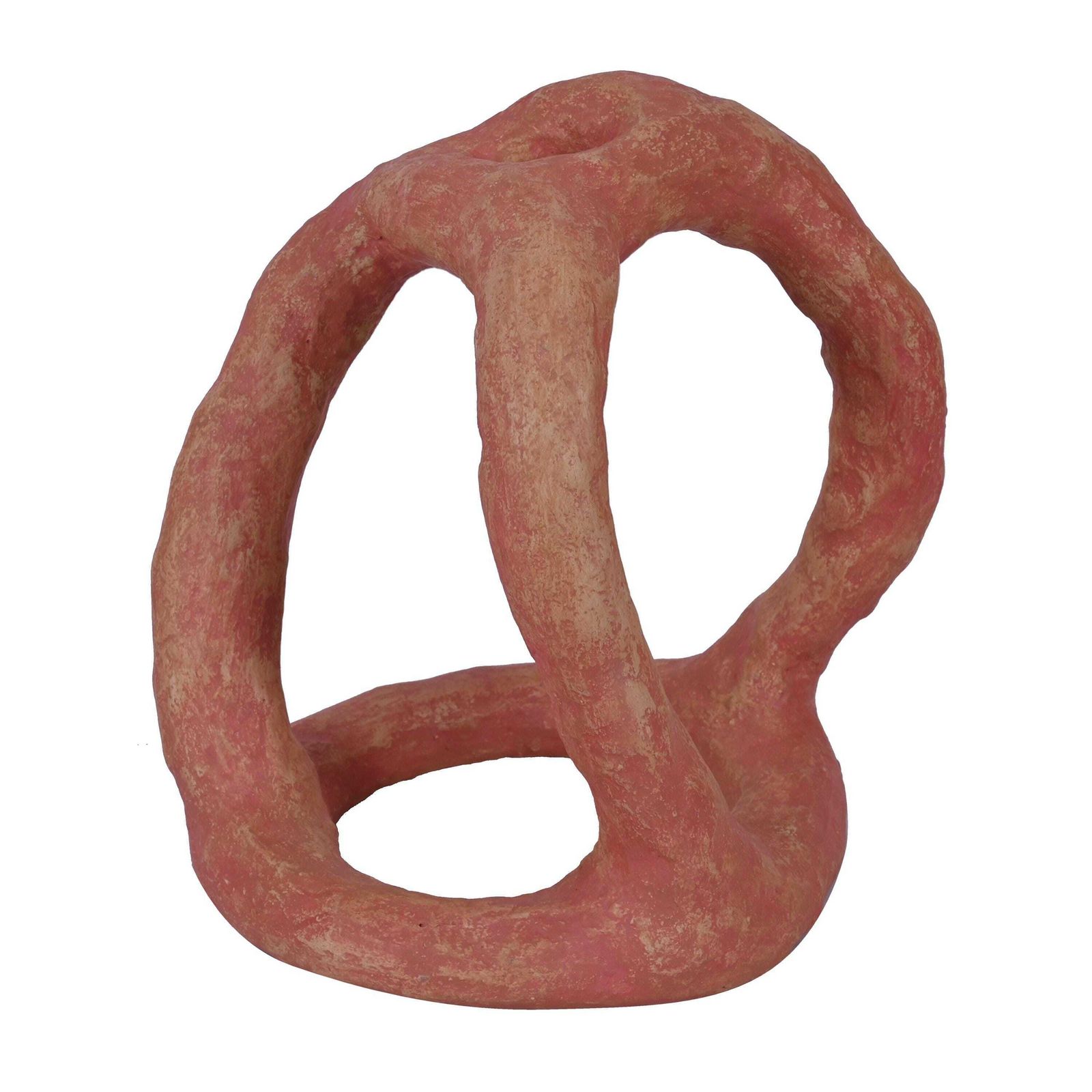 Handmade Abstract Paper Mache Sculpture, Pink Wabi Sabi Home Decor photo furniture