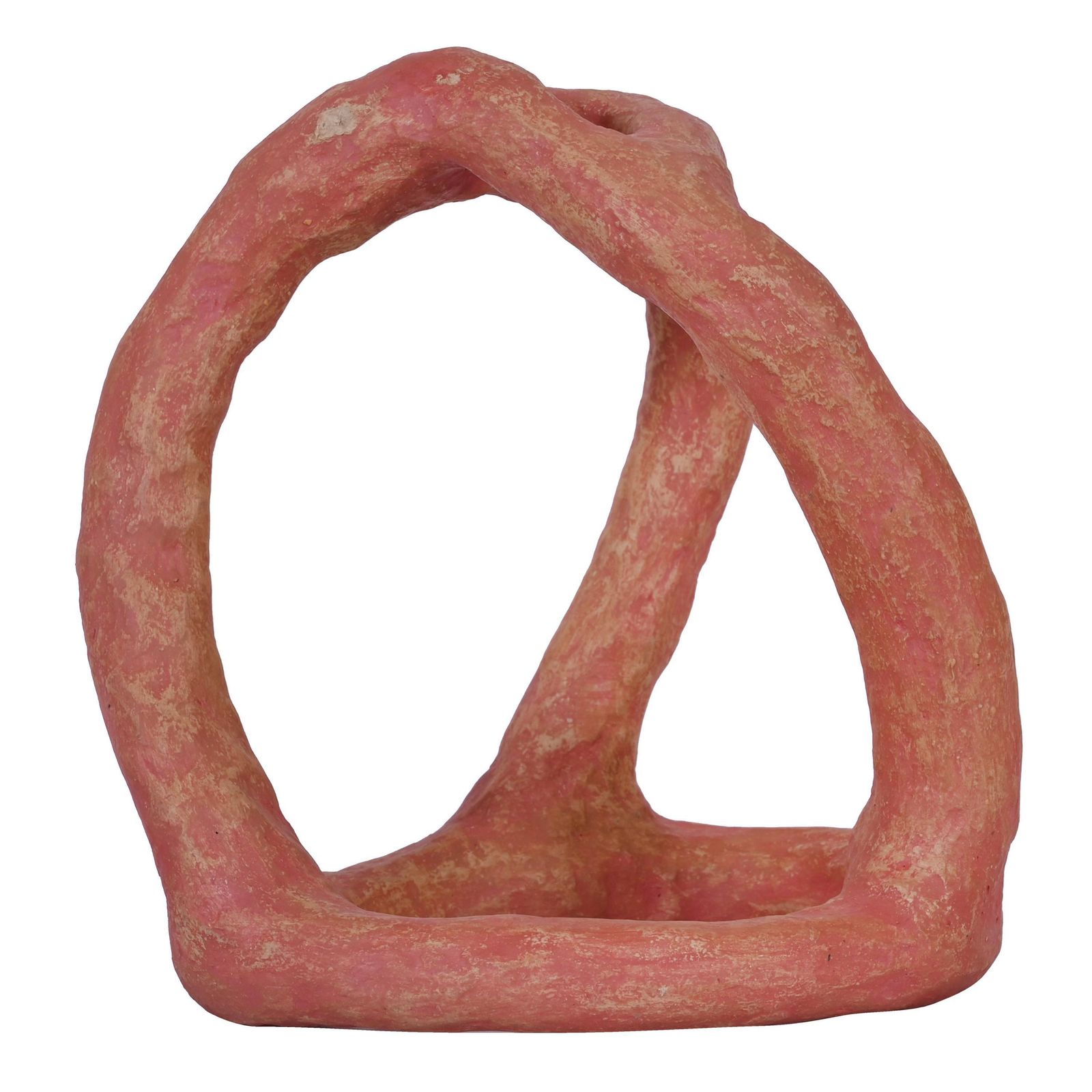 Handmade Abstract Paper Mache Sculpture, Pink Wabi Sabi Home Decor photo for sale