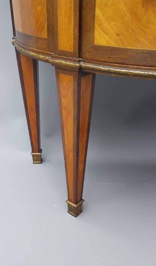 Furniture French Antique Demi Lune Chest Of Drawers Marble Top With Gilded Mounts photo