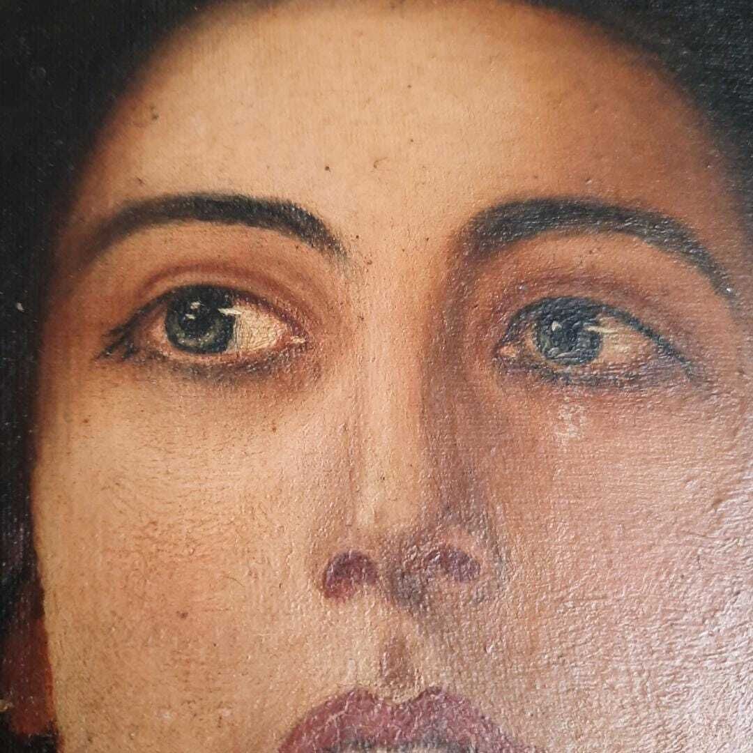 Truly Antique Oil Portrait Of A Woman After A Portrait By F Doubek. H 16'' photo buy
