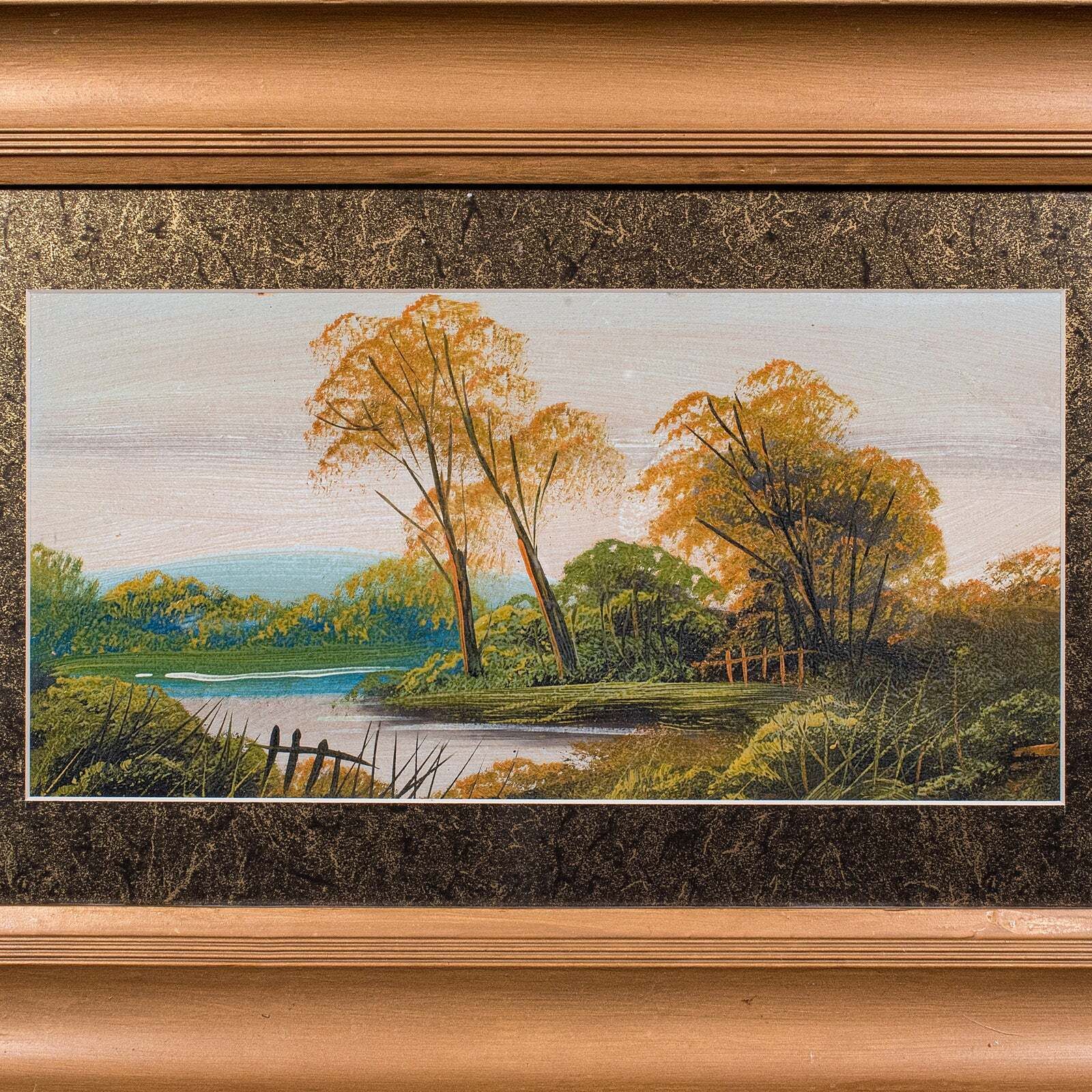 Vintage Framed Landscape Painting, Scottish, Oil On Board, Art, Picture, River photo Art