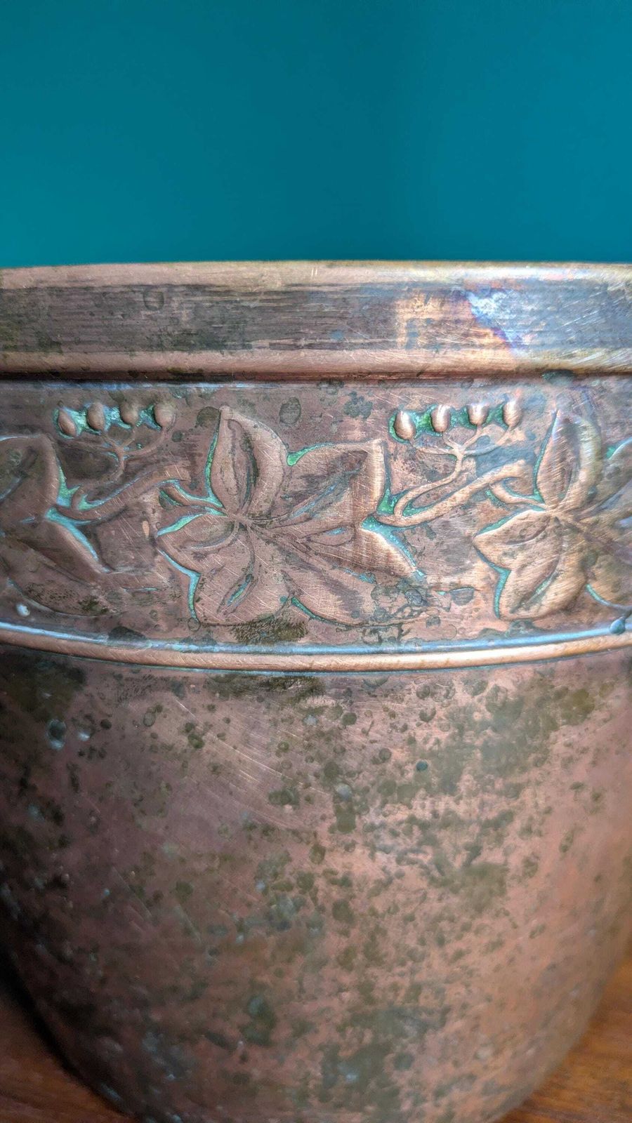 Antique Joseph Sankey And Sons Copper Jardiniere Art Nouveau Jsands Bilston England – Embossed Neptune Ware Fern Pot Circa 1900 photo furniture