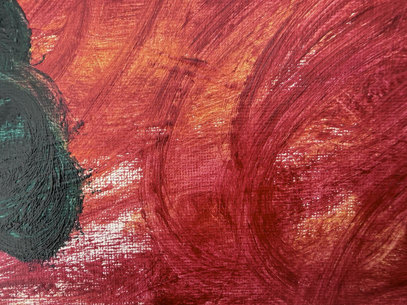 Dios Y Medio Grande Peinture Abstraite Symbolique Cramoisi Néo-Expressionniste Art Contemporain Huile 2026 photo Art