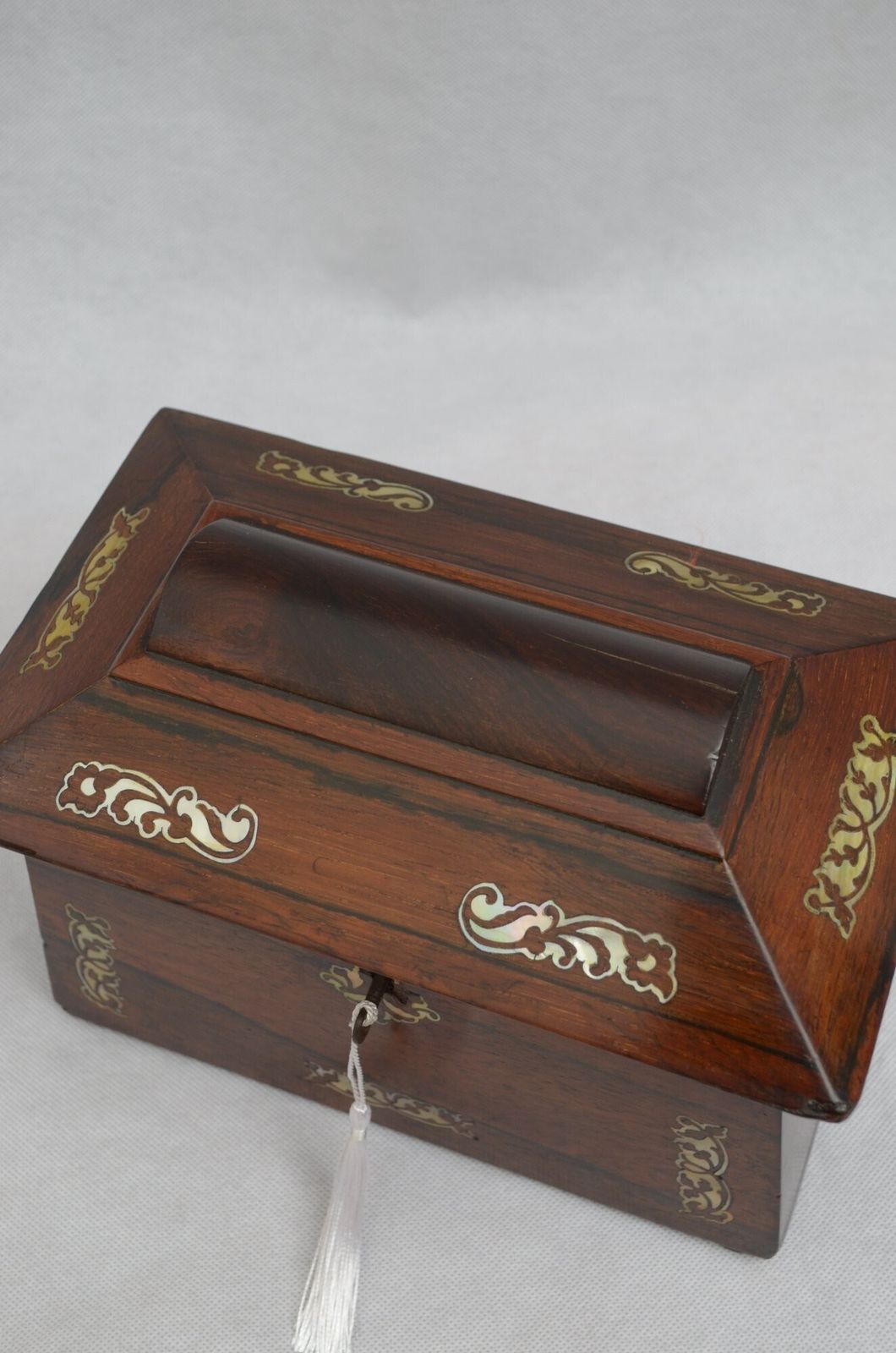 Regency Rosewood Sarcophagus Jewellery Box Tea Caddy photo for sale