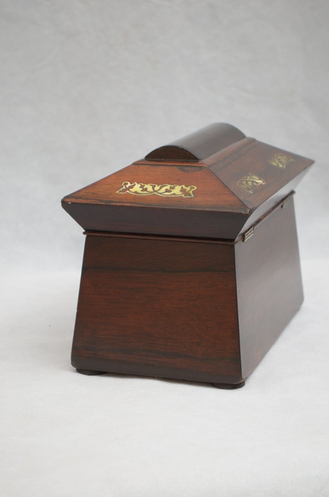 Regency Rosewood Sarcophagus Jewellery Box Tea Caddy photo vinterior