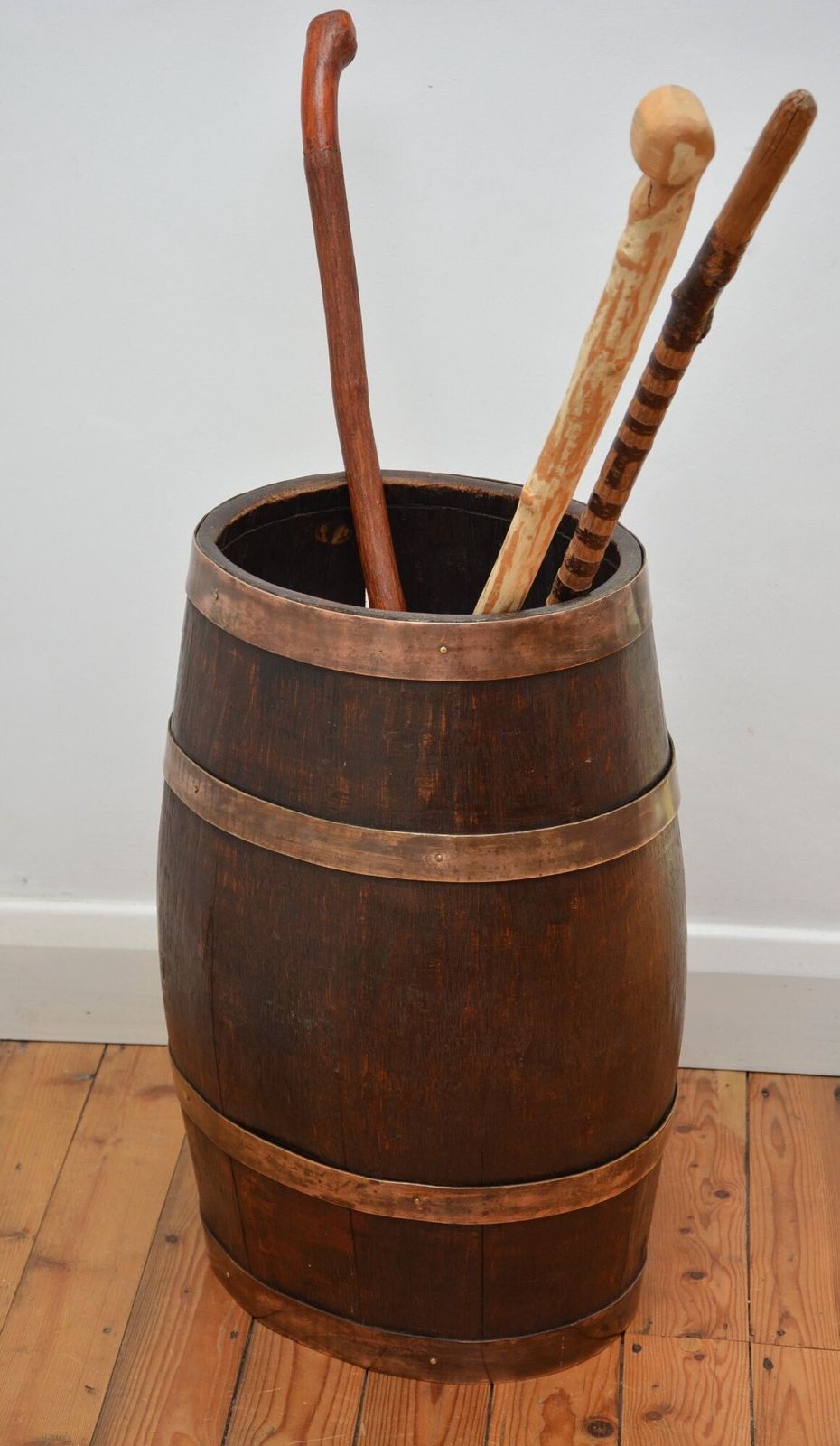 Victorian Oak Country House Coopered Barrel Umbrella Stand photo 688.0