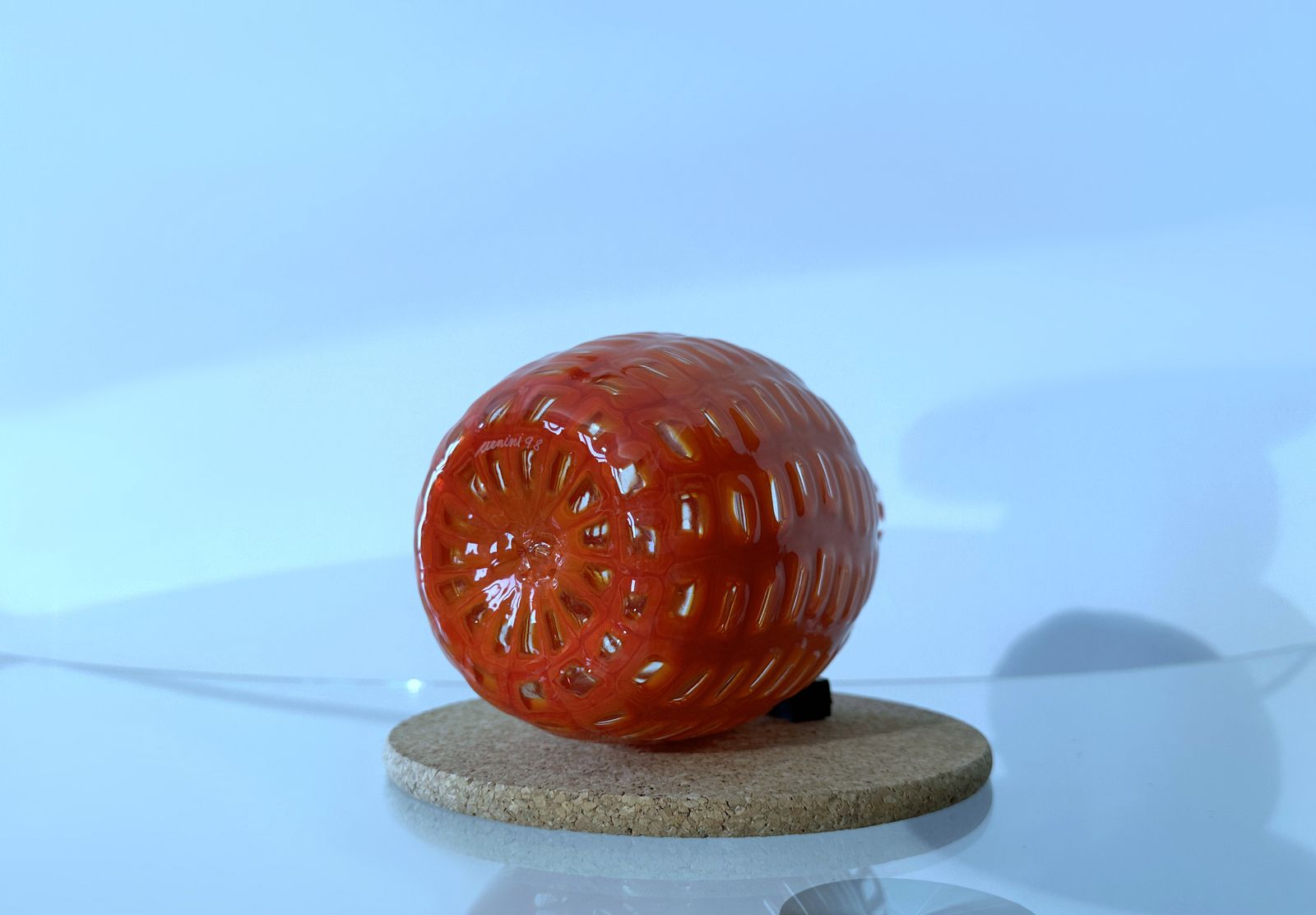 Venini / Vase By Tobia Scarpa Mod. Occhi / Red . Orange / Murano Glass '98 photo vinterior