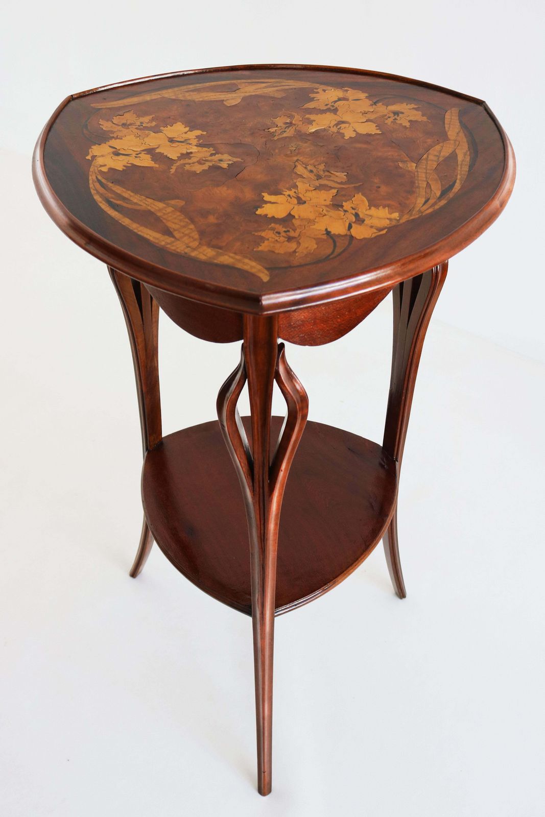 Antique French Art Nouveau Side Table “Lilly” Signed By Louis Majorelle 1900 photo furniture
