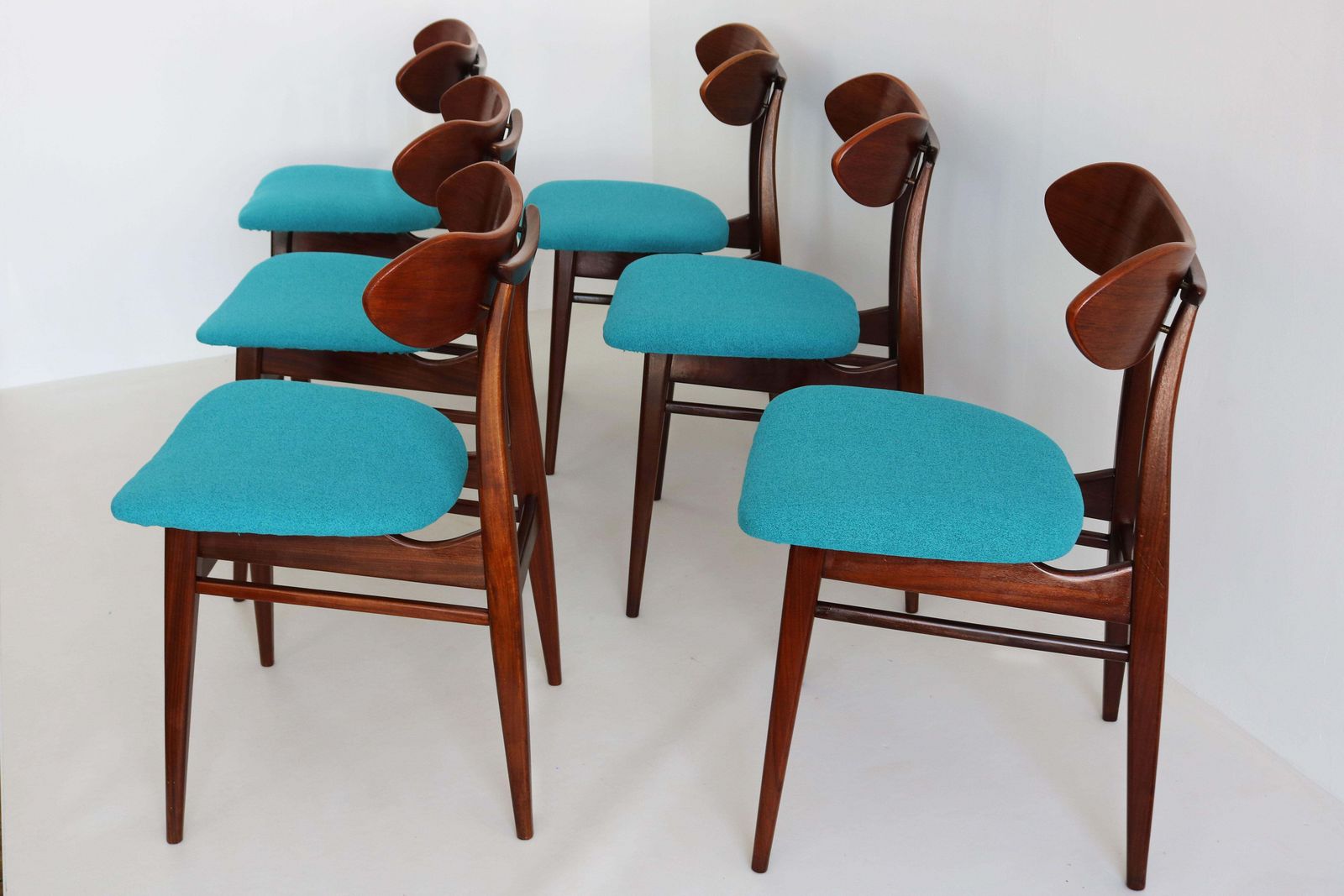 Ensemble de 6 chaises de salle à manger Kastrup, par Louis van Teeffelen, design néerlandais, années 1950 photo vinterior