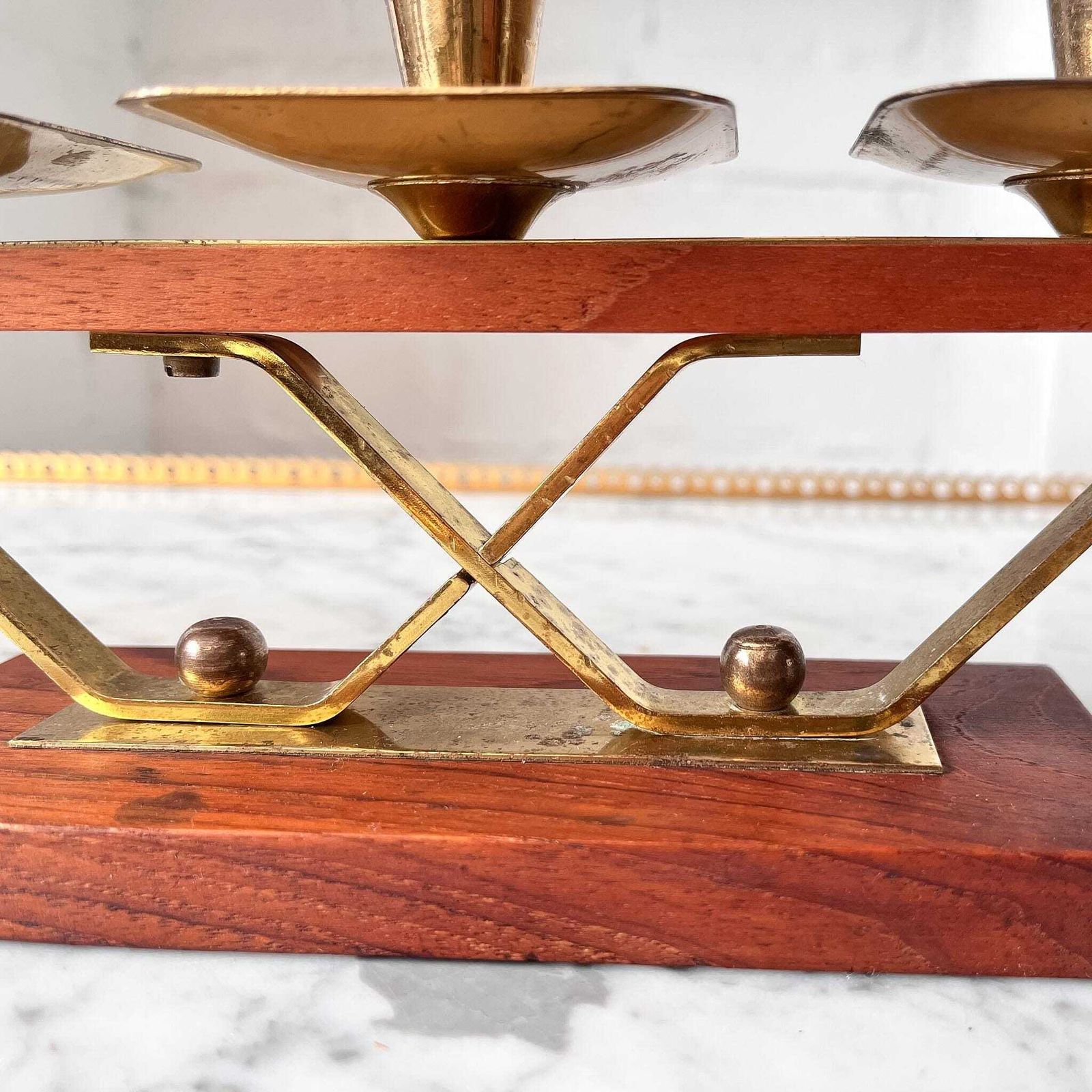 Mid Century Gilt Candlestick, 21st Century photo for sale