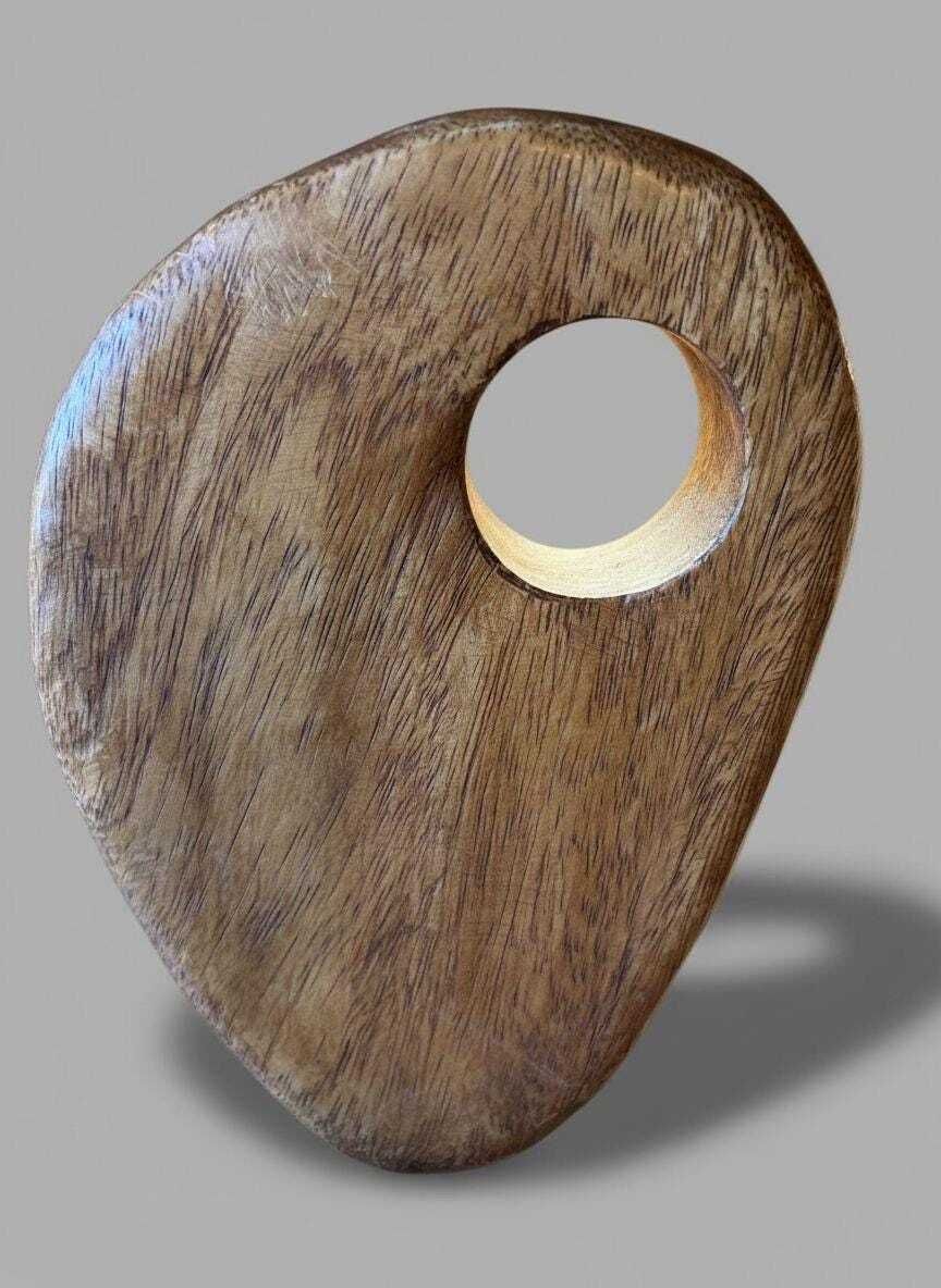 Mid Century Style Abstract Wooden Sculpture, Referred To As A Teardrop photo vinterior