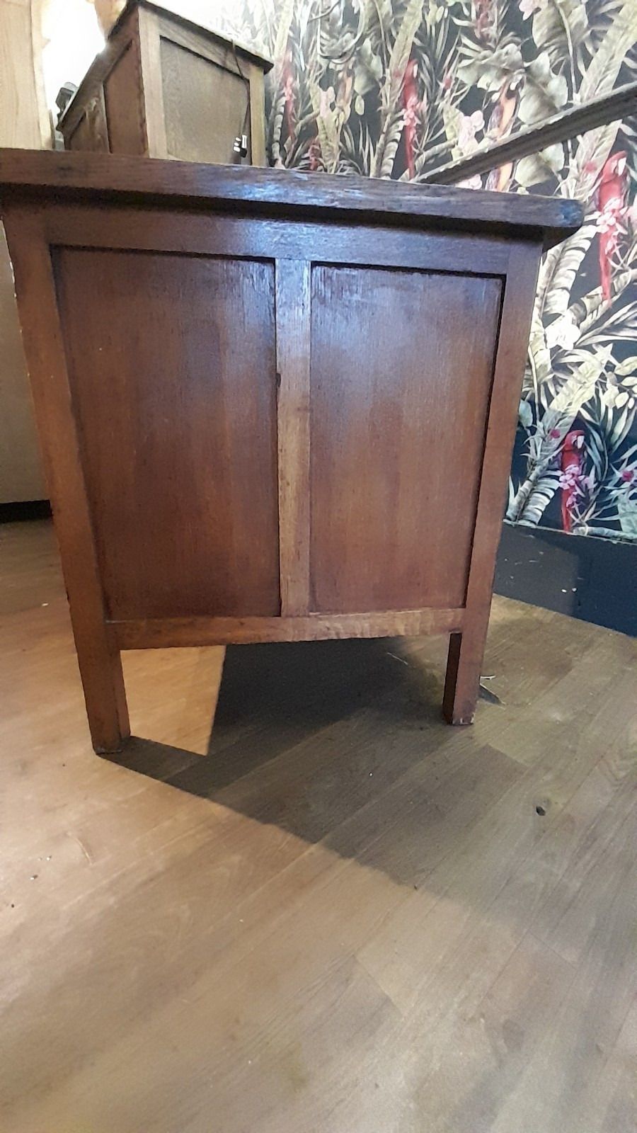 photo for sale Mid Century Oak Small Desk With 2 Drawers And Pull Out Shelf