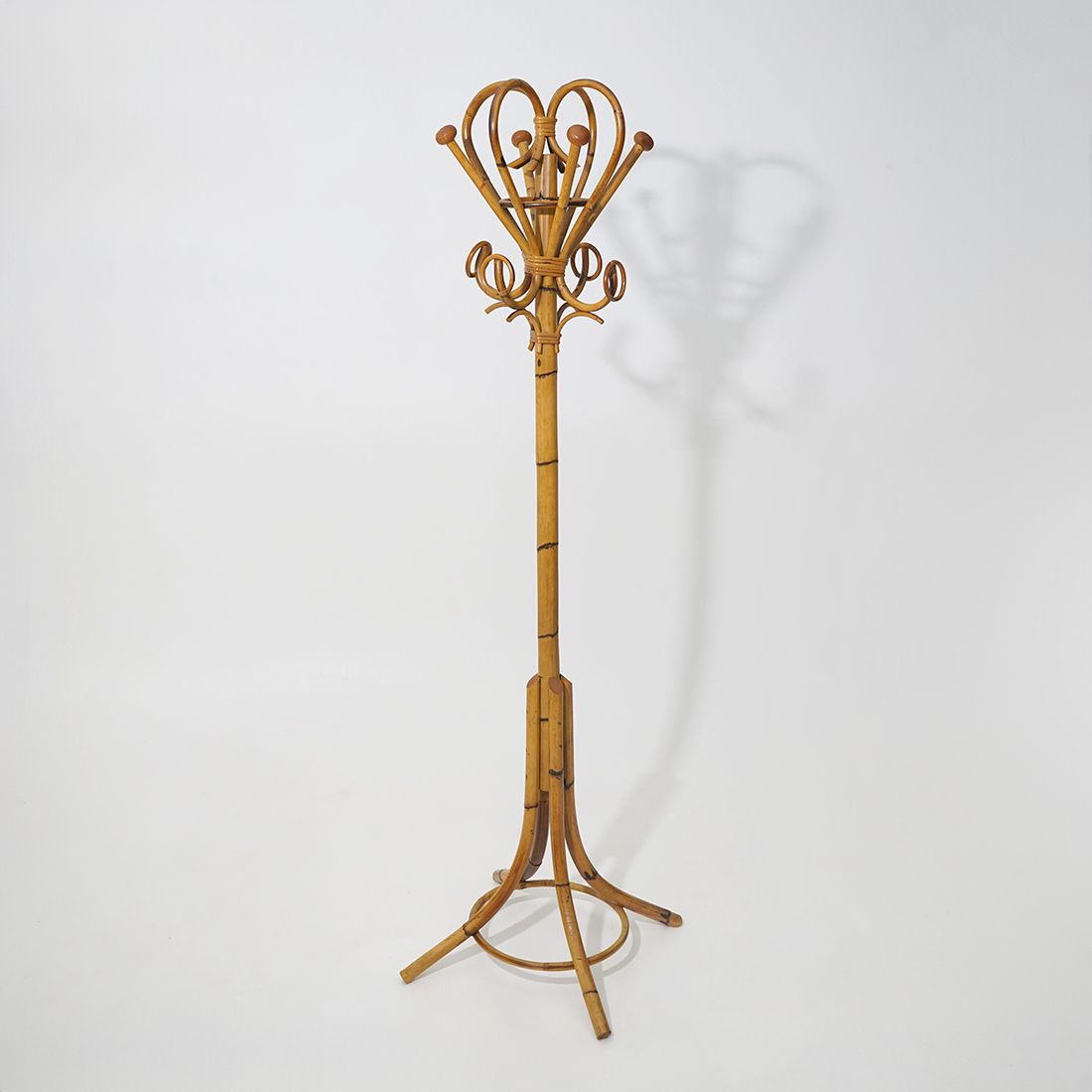 Floor Coat Stand In Rattan And Woven Wicker, 1960s. photo Furniture