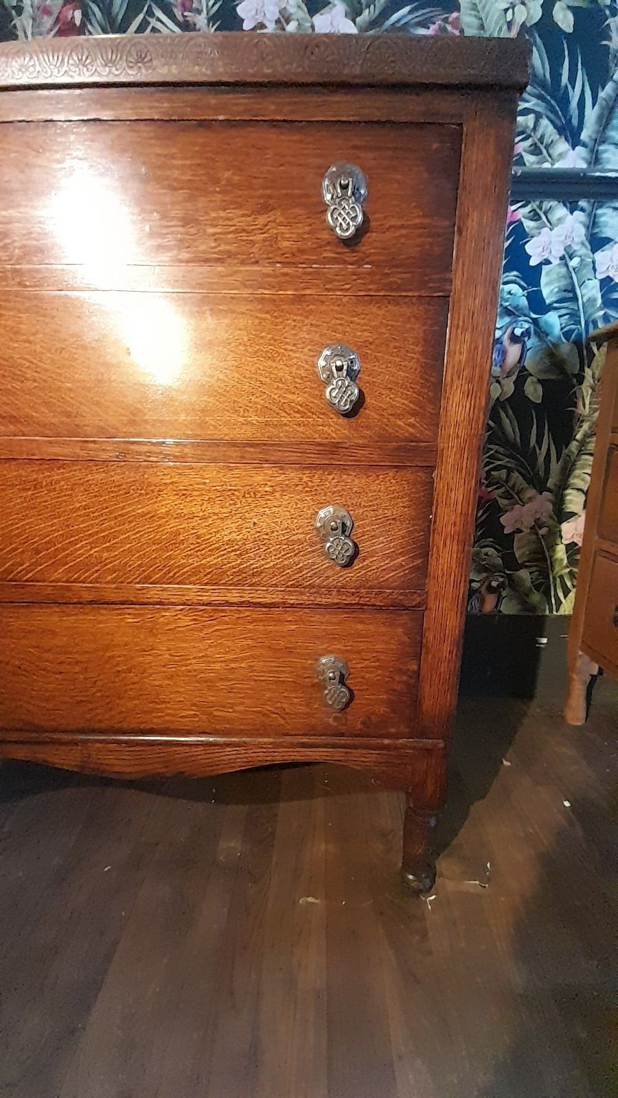 High Quality Antique Solid Oak Chest 4 Drawers With Original Handles photo furniture
