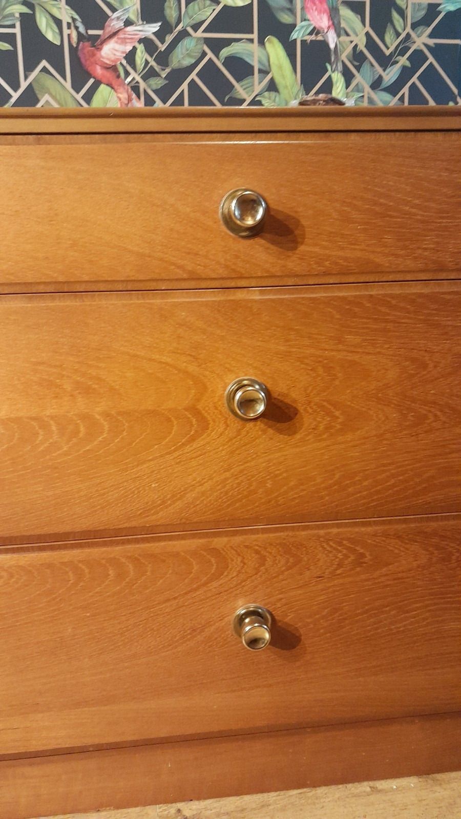 Mid Century Teak And Teak Effect Chest Of 3 Drawers By Meredew photo Furniture