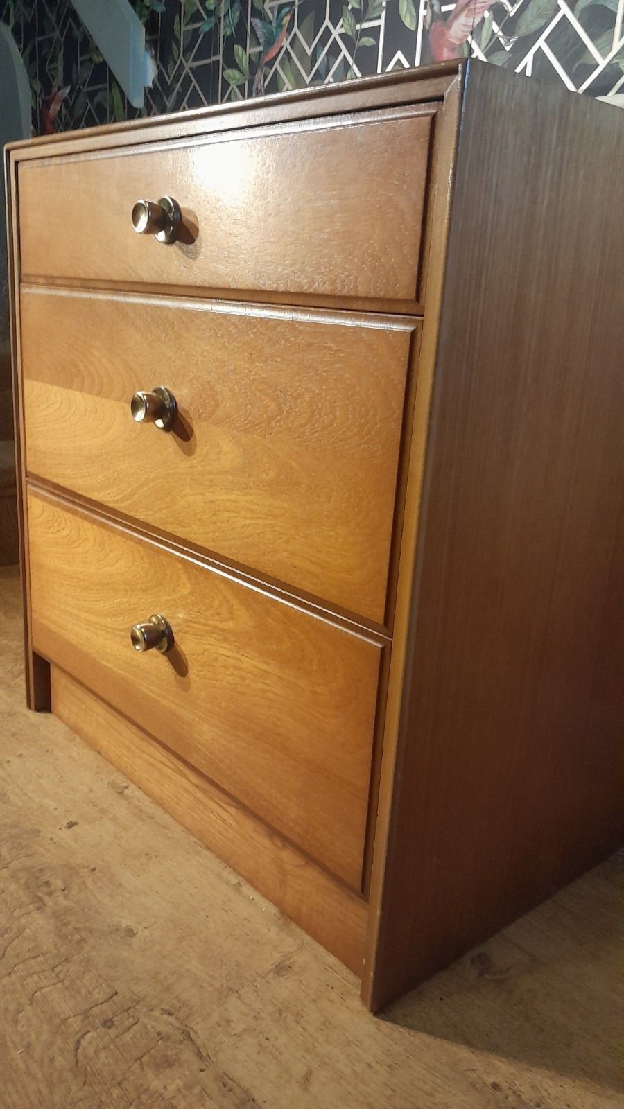 Mid Century Teak And Teak Effect Chest Of 3 Drawers By Meredew photo 149.0