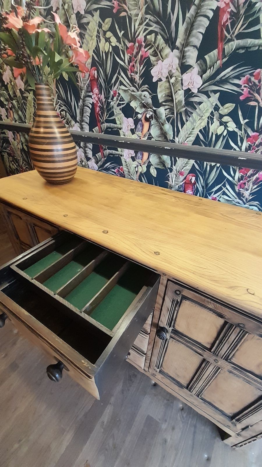 photo for sale Vintage Ercol Large Sideboard 4 Drawers Flanking 4 Central Drawers