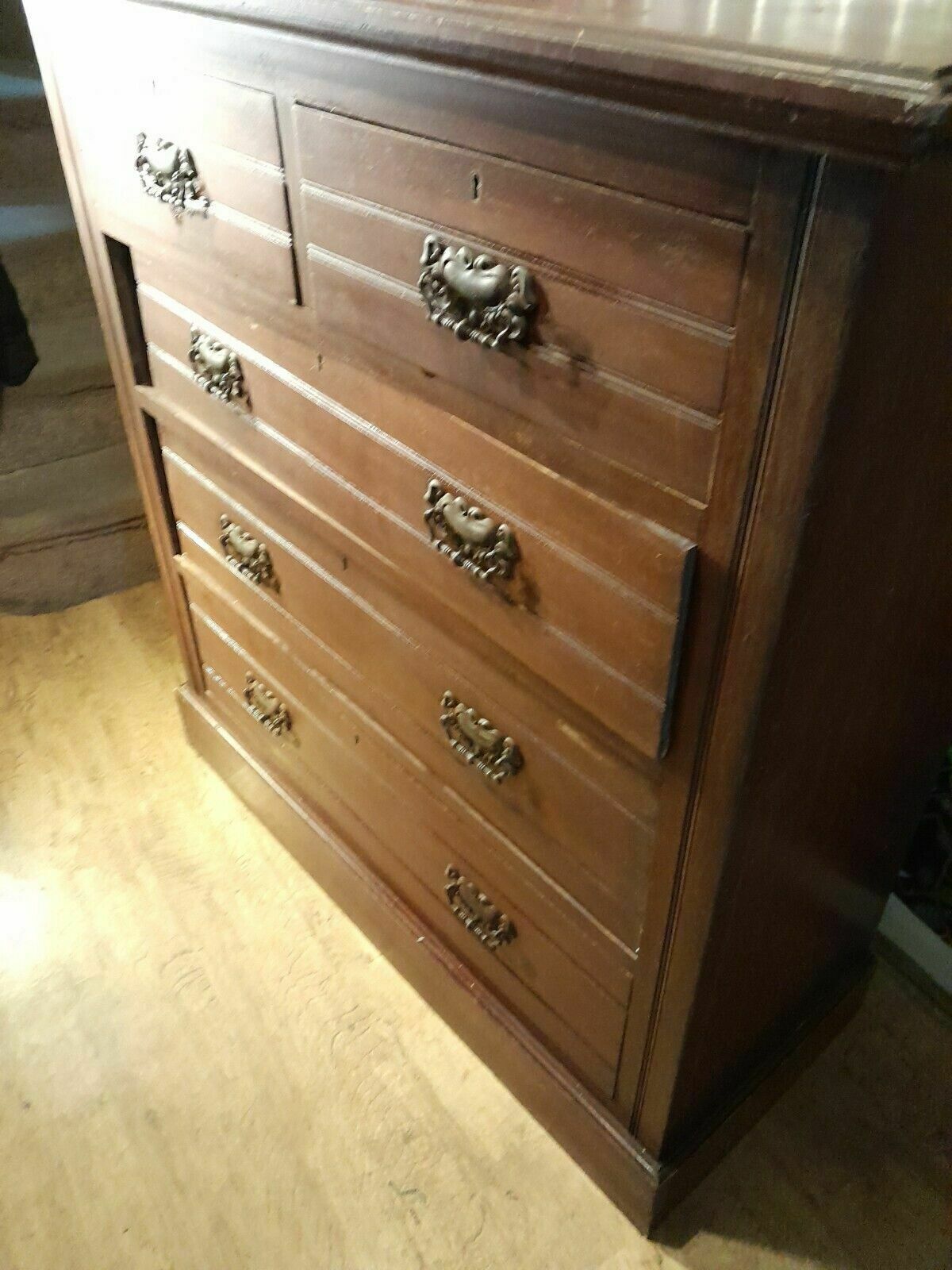 Antique Tall Chest Of 2 Short Over 3 Long Drawers photo furniture