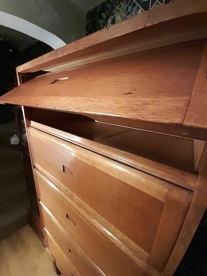 Pair Of Tall Mid Century Er Staverton Barrister Bookcases Silid Oak photo vintage