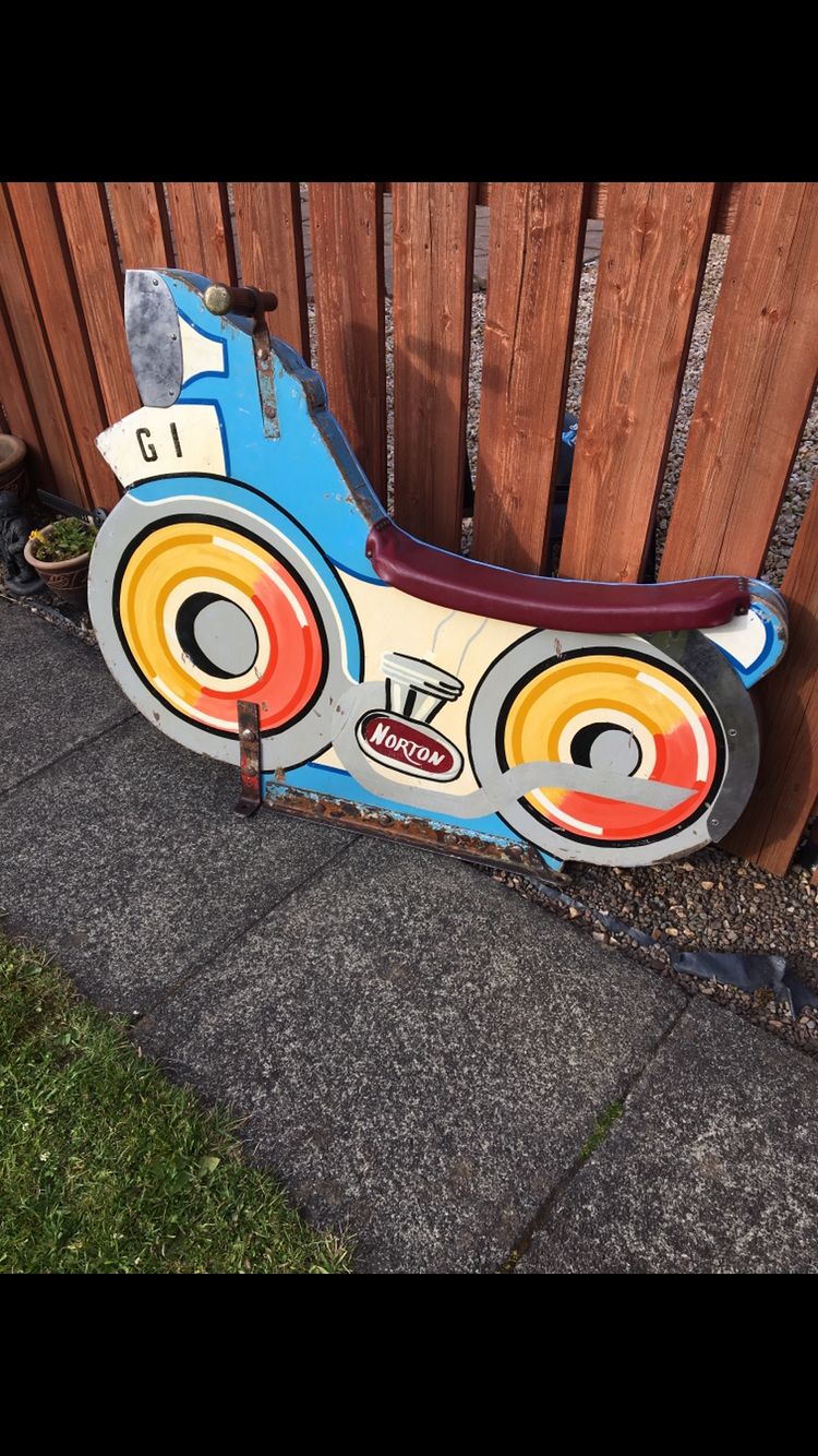Vintage 1960 Fairground Motorbike Converted Wall Art photo Art