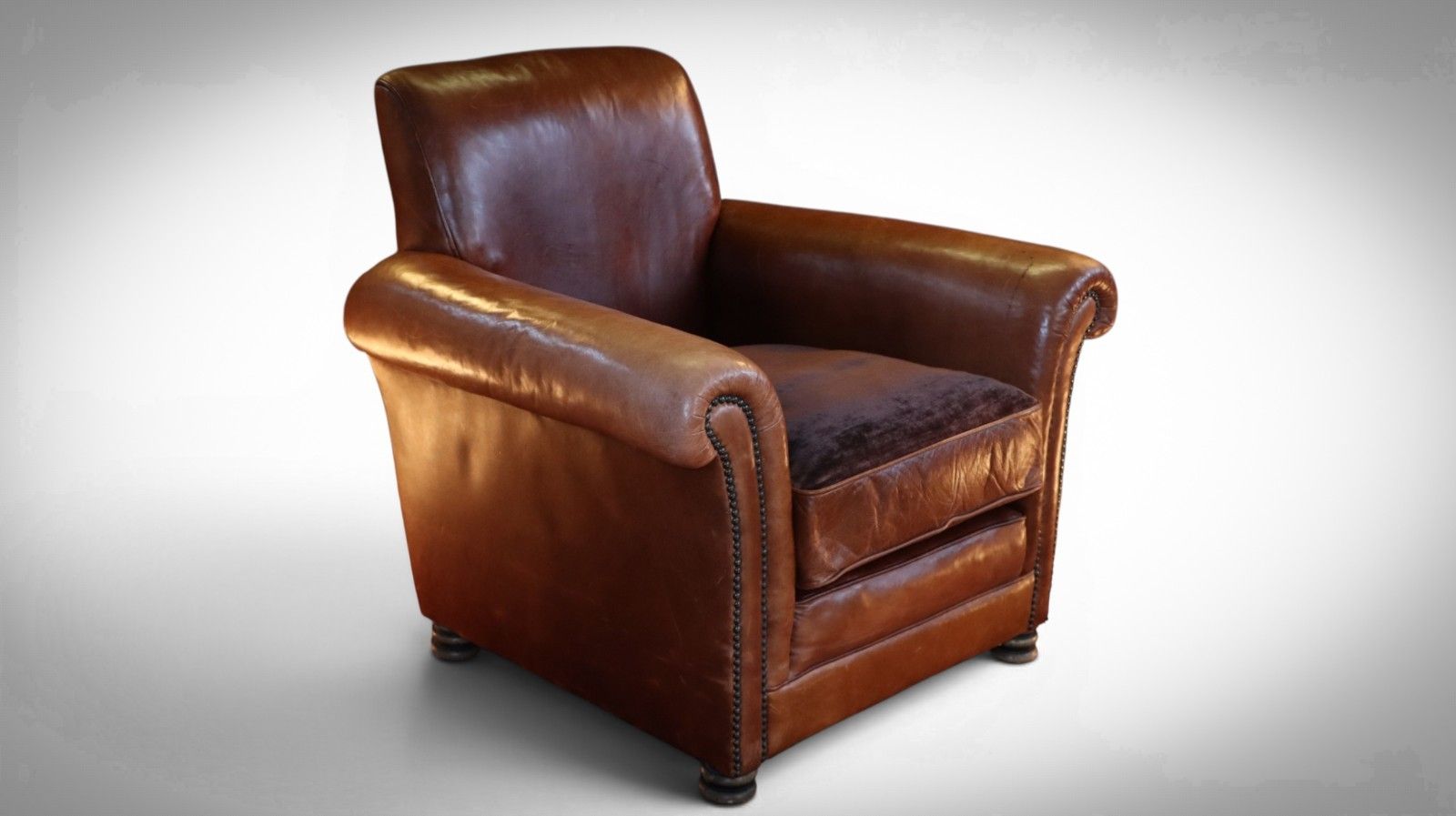Superb Chairs Of Bath Club Leather Armchair Antique Saddle Tan Reversible Seat🚚 photo for sale